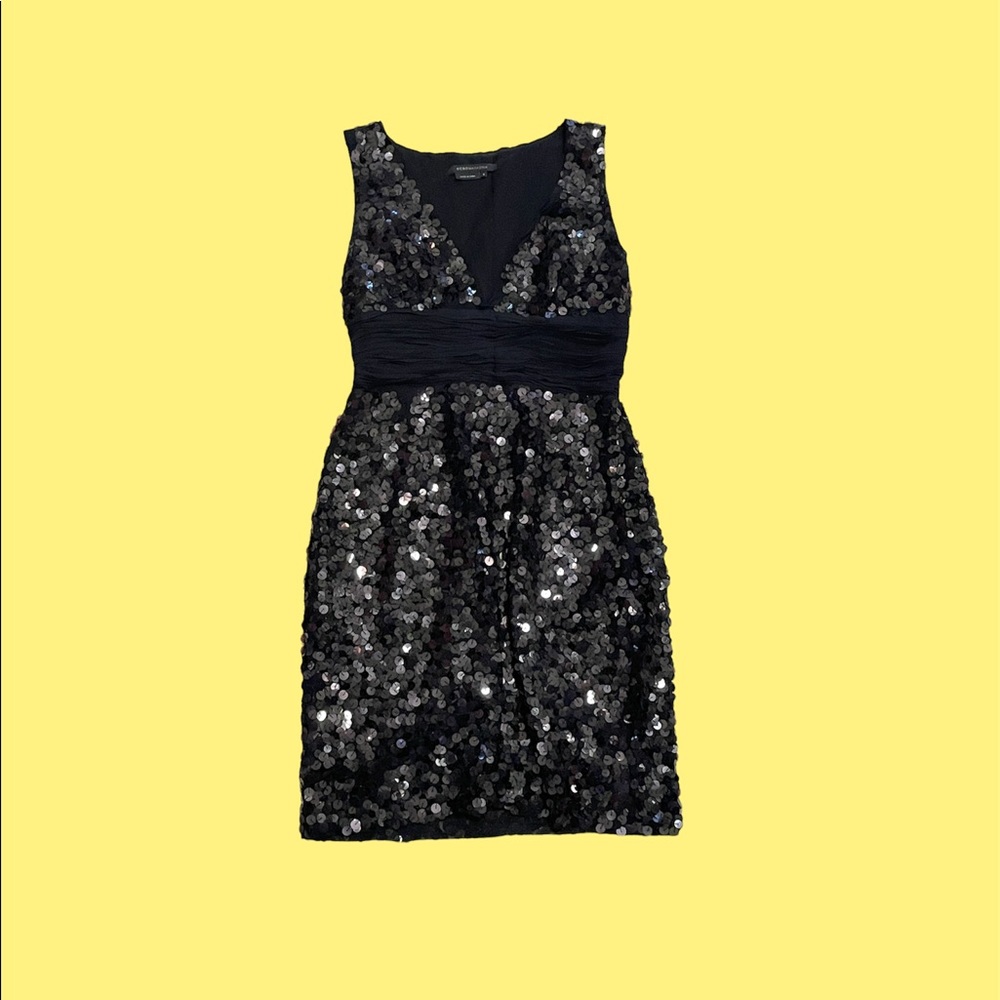 Black Sequined Mini-Dress